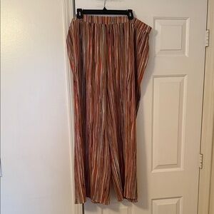 Agnes Orinda plus size Striped Wide-Leg Pants